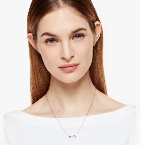 KATE SPADE • Silver Say Yes Mrs. Necklace - Picture 2 of 4
